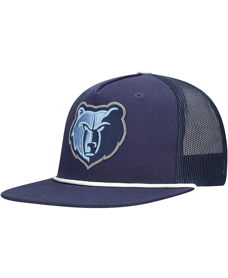 Mitchell & Ness Men's Navy Memphis Grizzlies Roper Trucker Snapback Hat