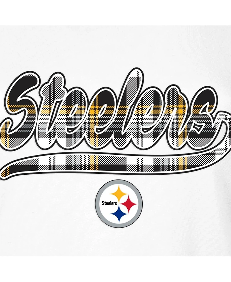New Era Women's White/Black Pittsburgh Steelers 3rd Down T-Shirt