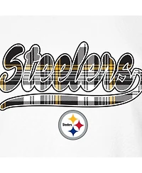 New Era Women's White/Black Pittsburgh Steelers 3rd Down T-Shirt