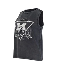 Concepts Sport Women's Charcoal Michigan Wolverines Distressed Market French Terry Tank Top