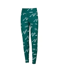 Concepts Sport Women's Green New York Jets Breakthrough Allover Print Knit Sleep Leggings