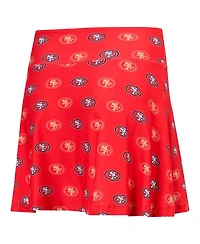 Concepts Sport Women's Scarlet San Francisco 49ers Record Allover Print Knit Sleep Skort