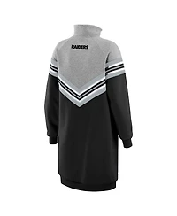 Wear by Erin Andrews Women's Black/Heather Gray Las Vegas Raiders Chevron Stripe Dress