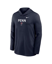 Nike Men's Navy Pennsylvania Quakers Sideline Dri-fit Lightweight Hooded Sweatshirt