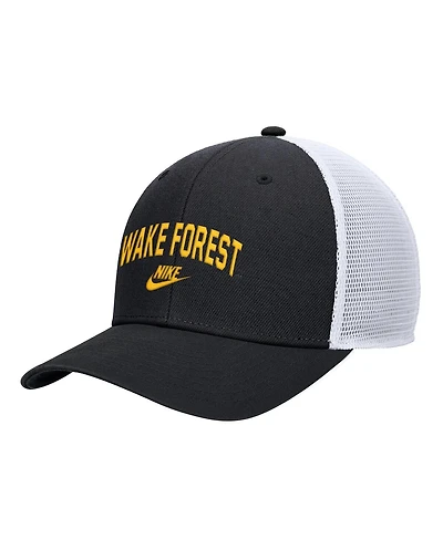 Nike Men's Black Wake Forest Demon Deacons Vintage Arch Rise Performance Trucker Adjustable Hat