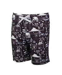 Wes & Willy Big Boys and Girls Black Las Vegas Raiders Luau Swim Trunks