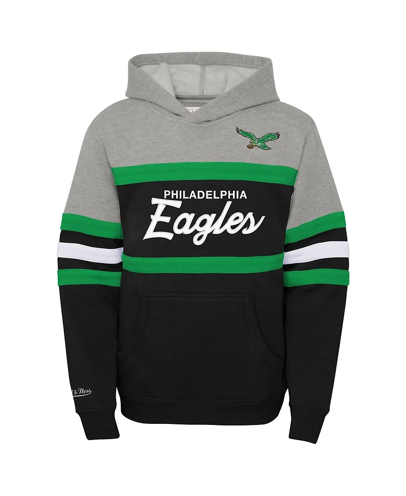 Mitchell & Ness Big Boys and Girls Black Philadelphia Eagles Throwback Head Coach Pullover Hoodie