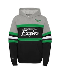 Mitchell & Ness Big Boys and Girls Black Philadelphia Eagles Throwback Head Coach Pullover Hoodie