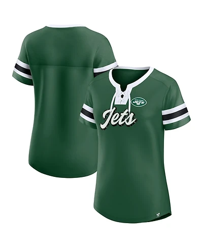 Fanatics Women's Green New York Jets Original State Lace-Up T-Shirt