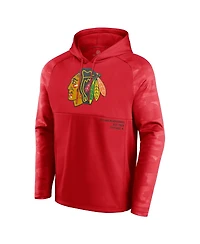 Fanatics Men's Red Chicago Blackhawks Shade Defender Raglan Pullover Hoodie