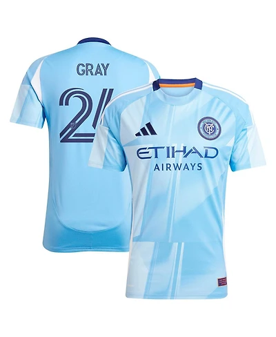 Adidas Men's Tayvon Gray Light Blue New York City Fc 2025 The Excelsior Kit Replica Player Jersey