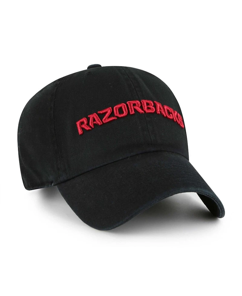 '47 Brand Men's Black Arkansas Razorbacks Clean Up Adjustable Hat