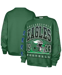 '47 Brand Women's Kelly Green Philadelphia Eagles Go Big Oversized Pullover Sweatshirt