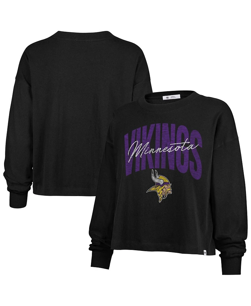 '47 Brand Women's Black Minnesota Vikings Muse Sydney Long Sleeve T-Shirt