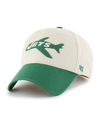'47 Brand Men's Cream/Kelly Green New York Jets Fairfield Mvp Throwback Adjustable Hat