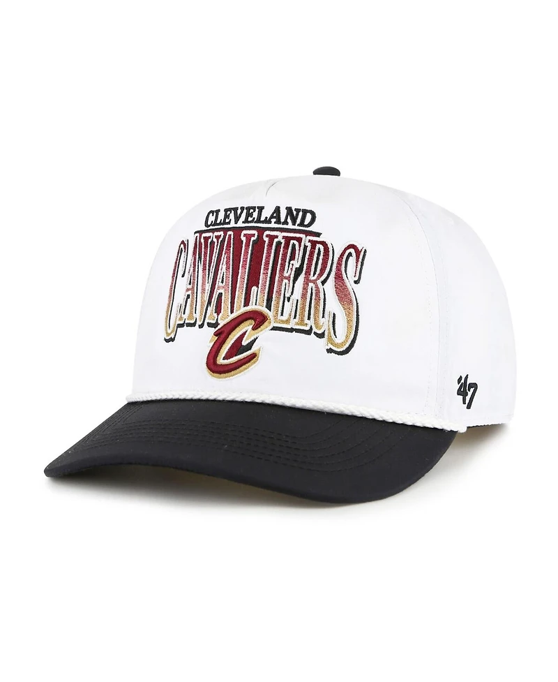 '47 Brand Men's White/Black Cleveland Cavaliers Tribute Two-Tone Hitch Adjustable Hat