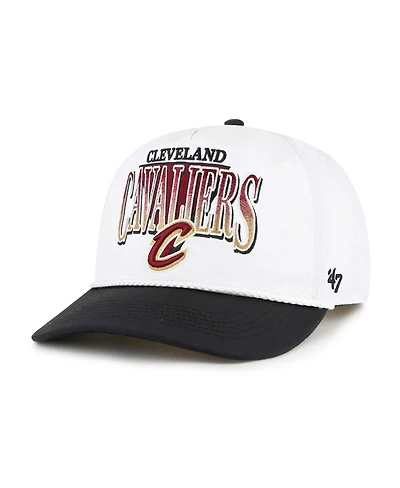 '47 Brand Men's White/Black Cleveland Cavaliers Tribute Two-Tone Hitch Adjustable Hat