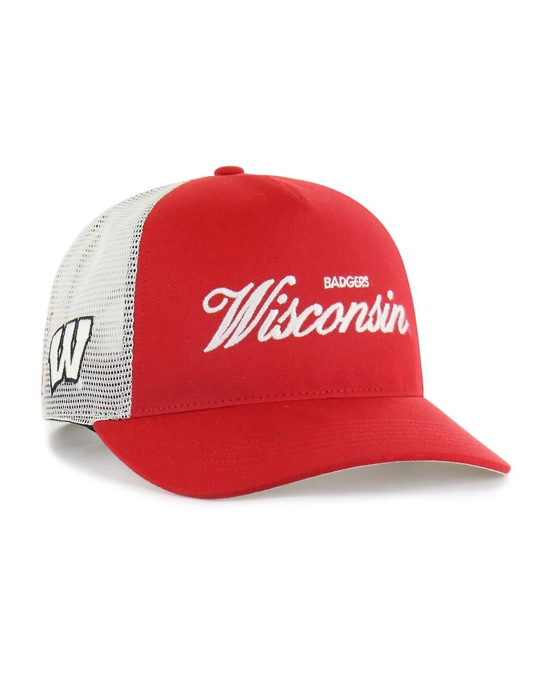 '47 Brand Men's and Women's Red Wisconsin Badgers Contemporary Basics Foundation Trucker Hitch Adjustable Hat