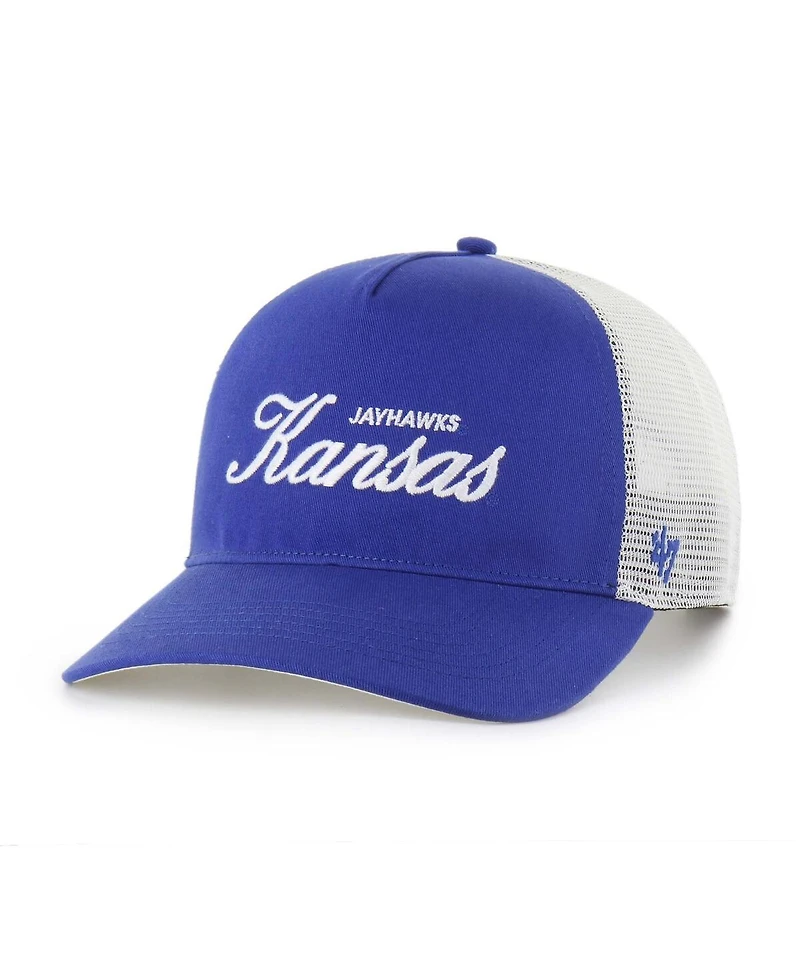 '47 Brand Men's and Women's Royal Kansas Jayhawks Contemporary Basics Foundation Trucker Hitch Adjustable Hat