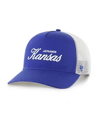 '47 Brand Men's and Women's Royal Kansas Jayhawks Contemporary Basics Foundation Trucker Hitch Adjustable Hat