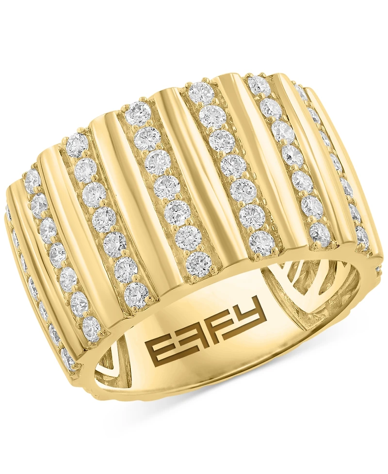 Effy Diamond Multi Column Wide Width Statement Ring (7/8 ct. t.w.) in 14k Gold