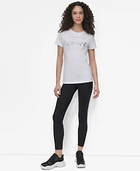 Dkny Women's Sport Glitter Logo Crew Neck T-shirt