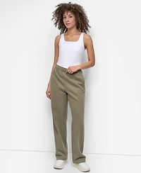 Dkny Women's Hd Logo Boyfriend Open Leg Pants