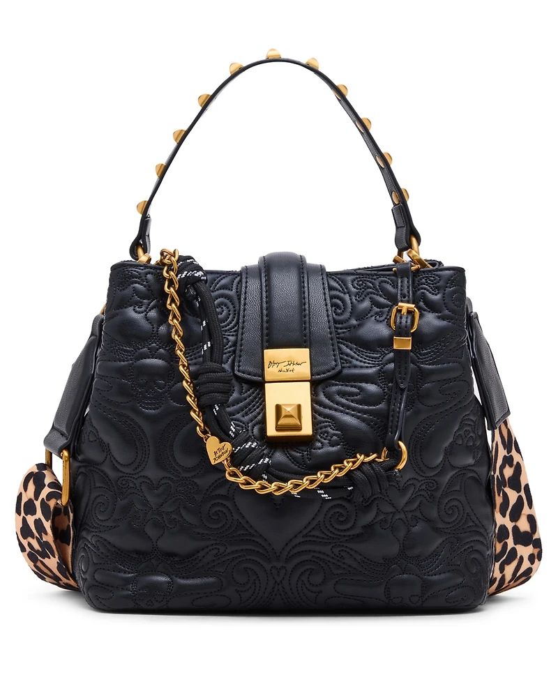 Betsey Johnson Quilted Small Bucket Bag