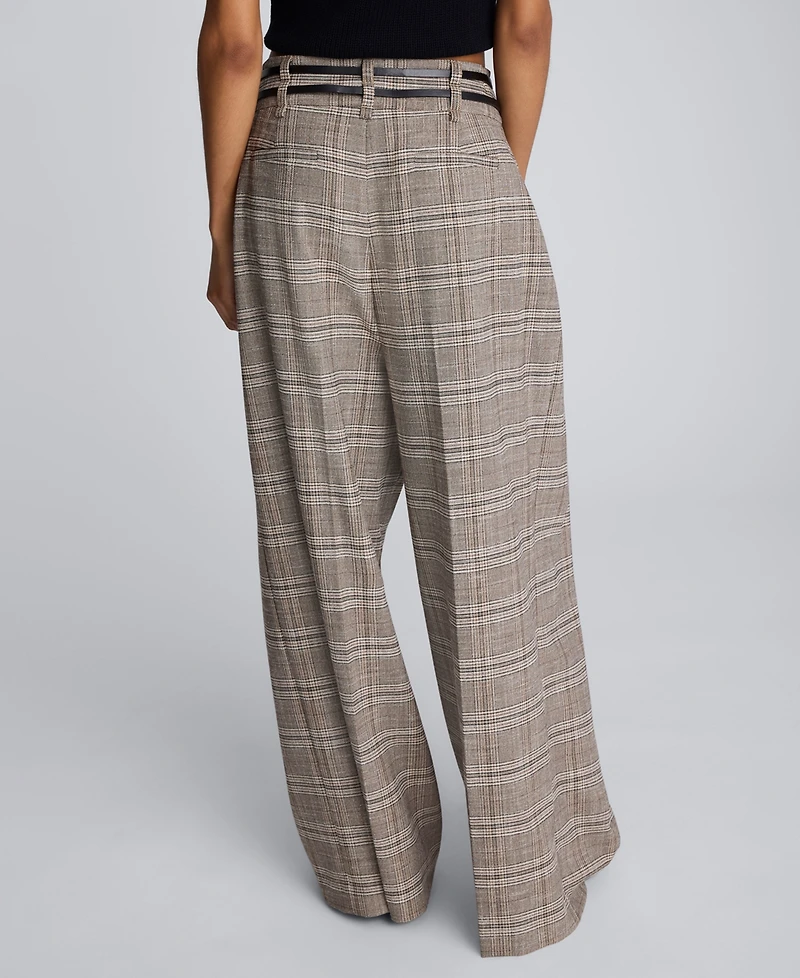 Kenneth Cole Women's Plaid High-rise Pants