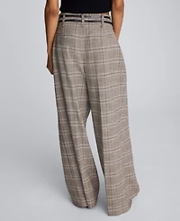 Kenneth Cole Women's Plaid High-rise Pants