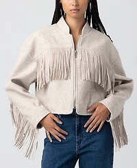 Blank Nyc Women's Fringe Bomber Jacket