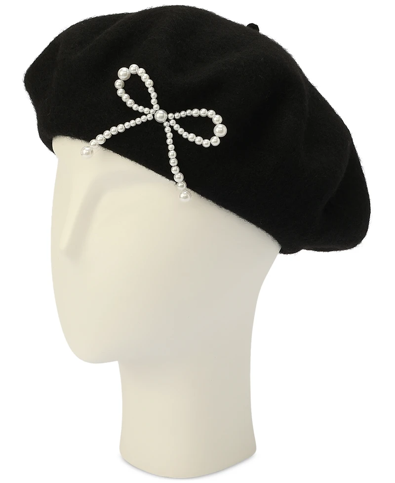 kate spade new york Pearl Bow Felt Beret