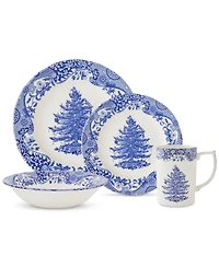 Spode Blue Italian Christmas 16 Pc. Dinnerware Set, Service for 4