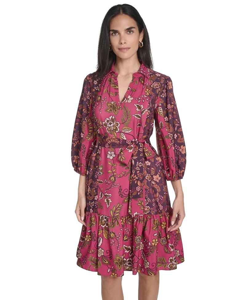 Jessica Howard Women's Short Shirt Tiered Skirt Dress