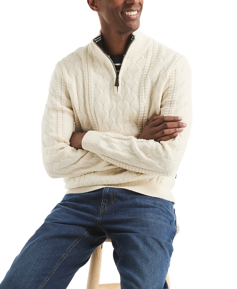 Nautica Men's Cable Long Sleeve Sweater