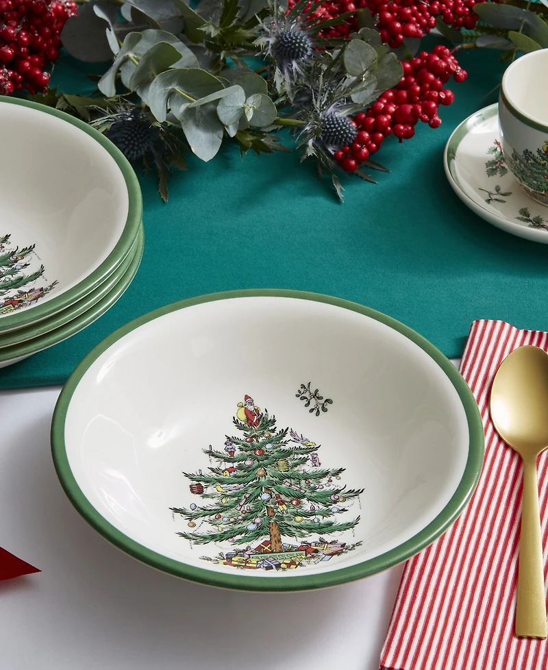 Spode Christmas Tree Large Cereal Bowls, Set of 4