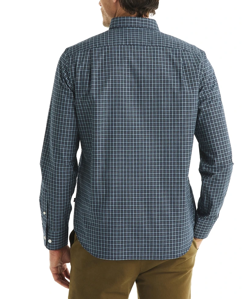 Nautica Men's Plaid Print Long Sleeve Shirt