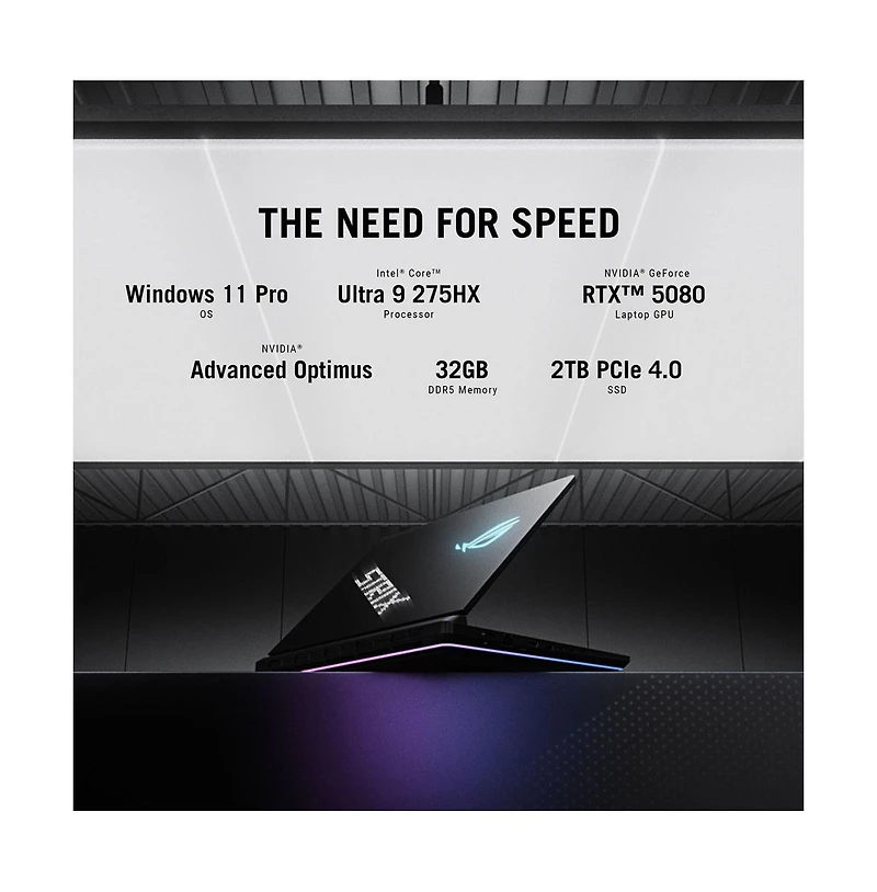 Asus 18" Rog Strix Scar 18 Gaming Laptop - Intel Core Ultra 9 Processor 275HX - Nvidia GeForce Rtx 5080 - 32GB/2TB Ssd - Win 11 Pro