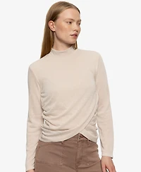 Sanctuary Women's Draped Mock Neck Top