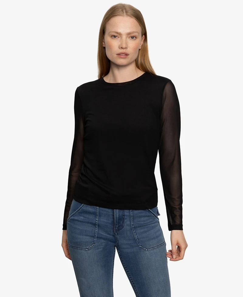 Sanctuary Women's Long Sleeve Perfect Mesh T-Shirt