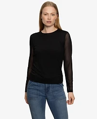 Sanctuary Women's Long Sleeve Perfect Mesh T-Shirt