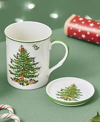 Spode Christmas Tree Mug & Coaster Set