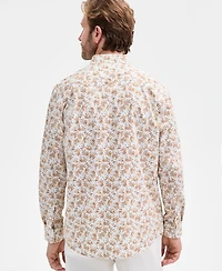 Club Room Men's Motta Short Sleeve Floral Print Button-Down Shirt, Macy's Exclusive