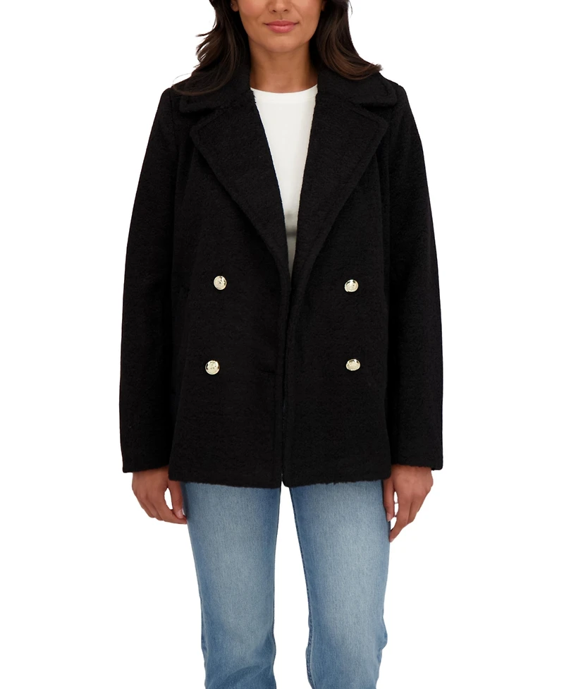 Sebby Collection Women's Boucle Pea Coat