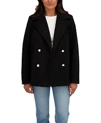 Sebby Collection Women's Boucle Pea Coat
