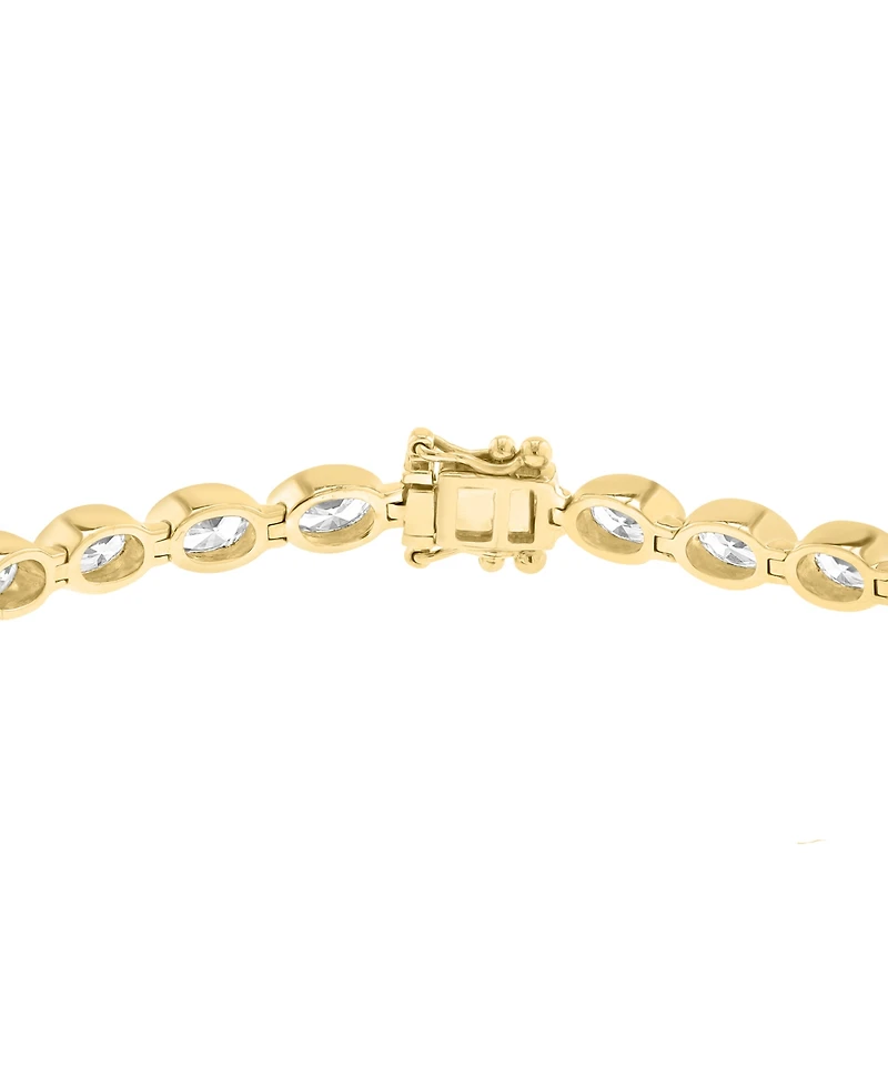 Effy Lab Grown Diamond Oval Bezel Tennis Bracelet (4-7/8 ct. t.w.) in 14k Gold