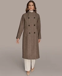 Donna Karan New York Women's Buttoned Maxi Wool-Blend Coat