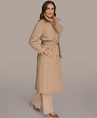 Donna Karan New York Women's Belted Maxi Quilted Coat