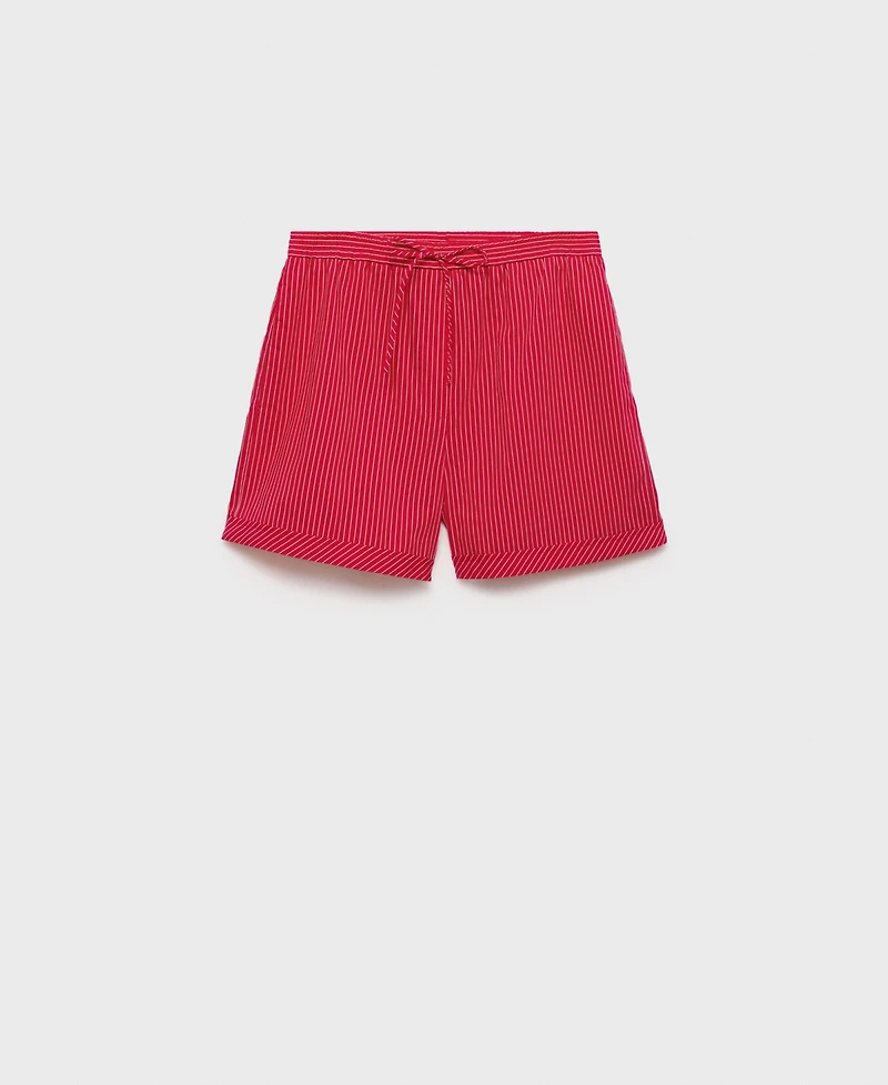 Mango Women's Striped Cotton Blend Shorts