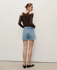 Mango Women's Pockets High-Waisted Denim Shorts